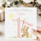 Pink Teddy & Banner 1st Birthday Card for Girls – photo 2