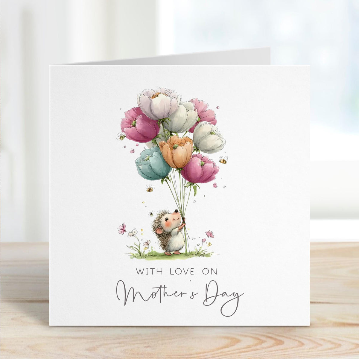 Hedgehog & Balloons Mother's Day Card – photo 2