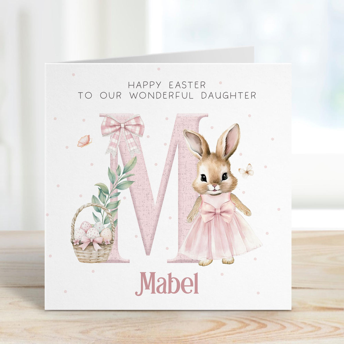 Ballerina Bunny Initial Easter Card for Girls – photo 2