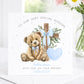 Blue Teddy & Cross Christening Card for Boys – Baptism or Naming Day – photo 3