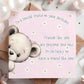 Peeking Teddy Best Friend Birthday Card – Pink – Cotton and Twigg