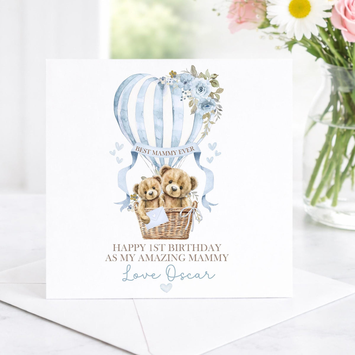Hot Air Balloon Bears 1st Birthday as My Mummy or Nanny Card – photo 4