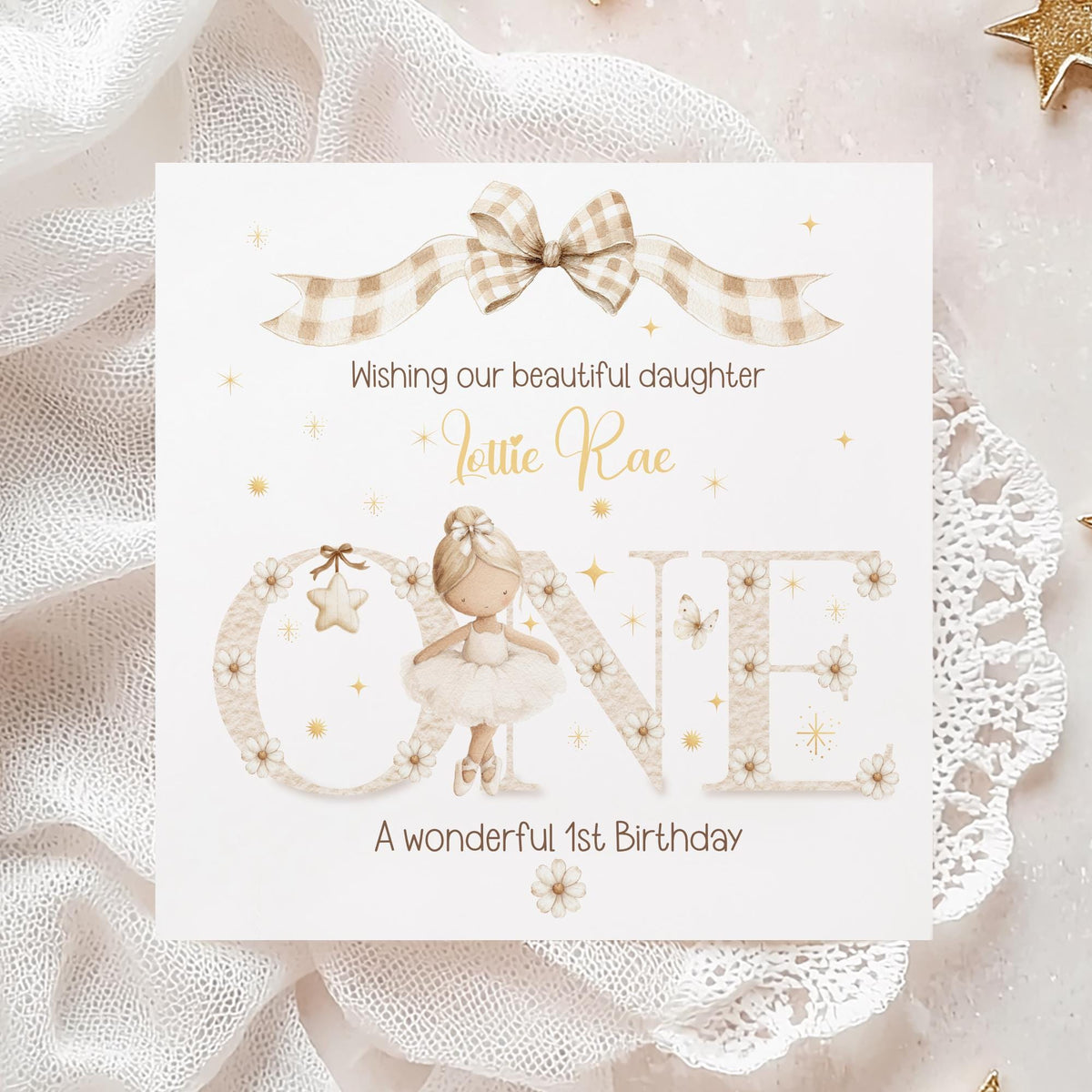 Girls ballerina 1st birthday wrapping paper