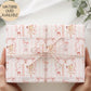 Girls strawberry ballerina 1st birthday wrapping paper