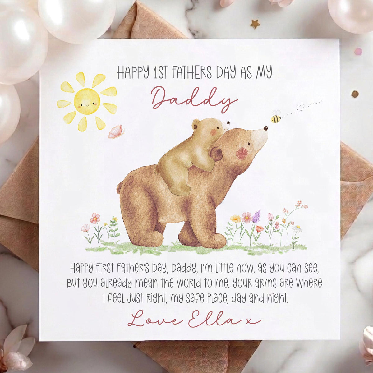 Bear & Sunshine 1st Father's Day as My Daddy Card – Cotton and Twigg