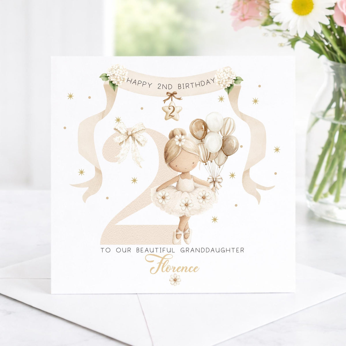 Girls ballerina 2nd birthday wrapping paper
