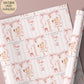 Girls strawberry ballerina 1st birthday wrapping paper