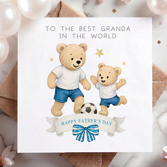 Teddy Football Best Daddy Father's Day Card – Cotton and Twigg