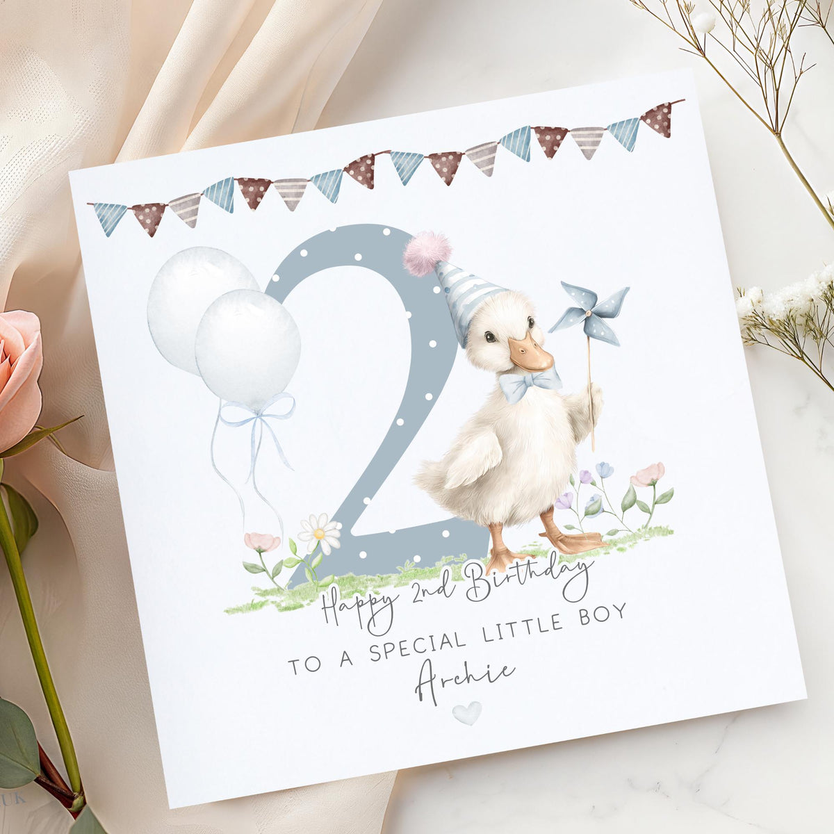 Watercolour Goose 3rd Birthday Card for Boys – photo 2