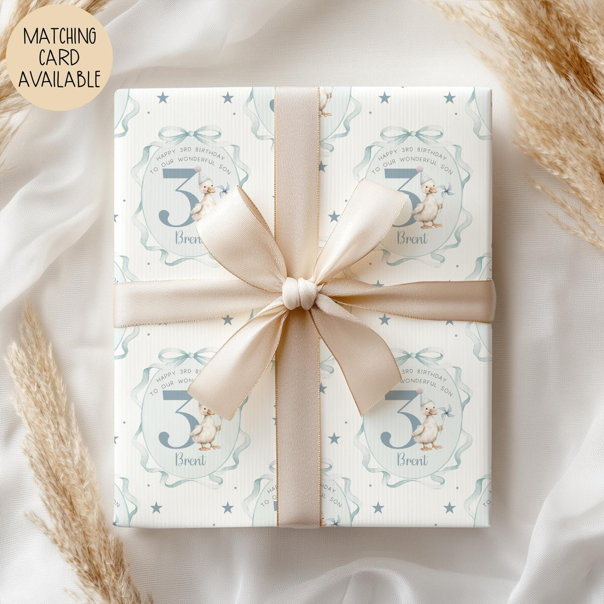 Boys goose frame 2nd birthday wrapping paper