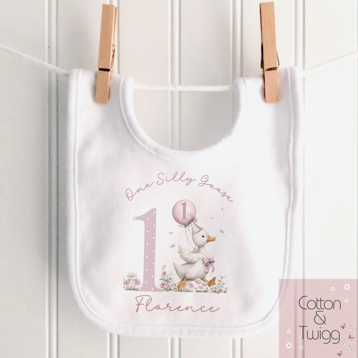Silly Goose First Birthday Top for Girls