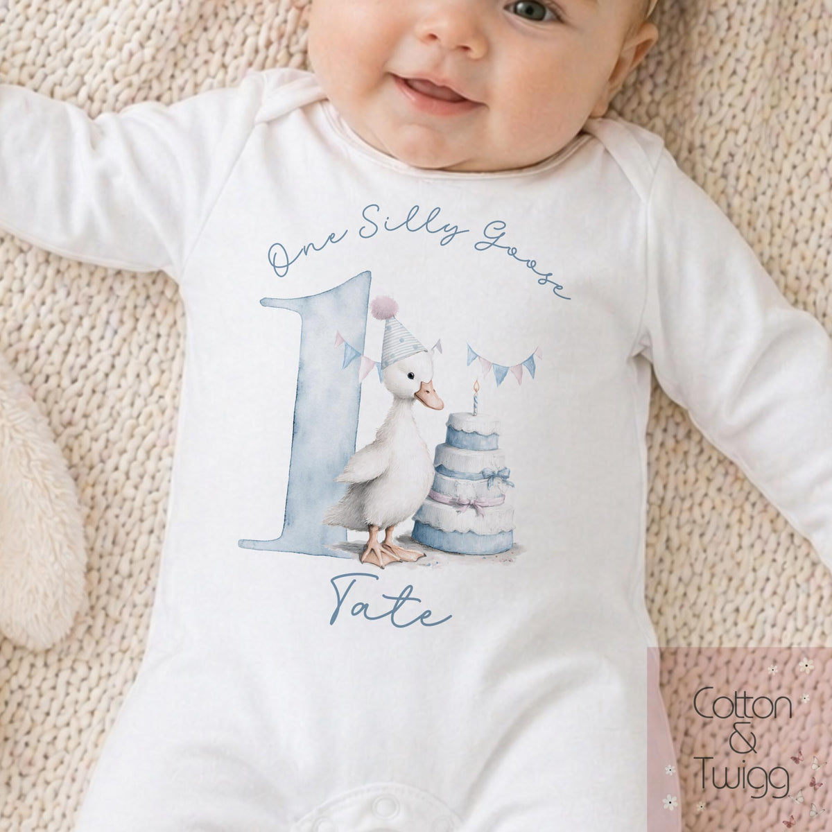 Silly Goose First Birthday Top for Boys
