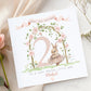 Floral Arch Bunny 2nd Birthday Card for Girls – Cotton and Twigg