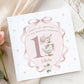 Girls goose frame 1st birthday wrapping paper