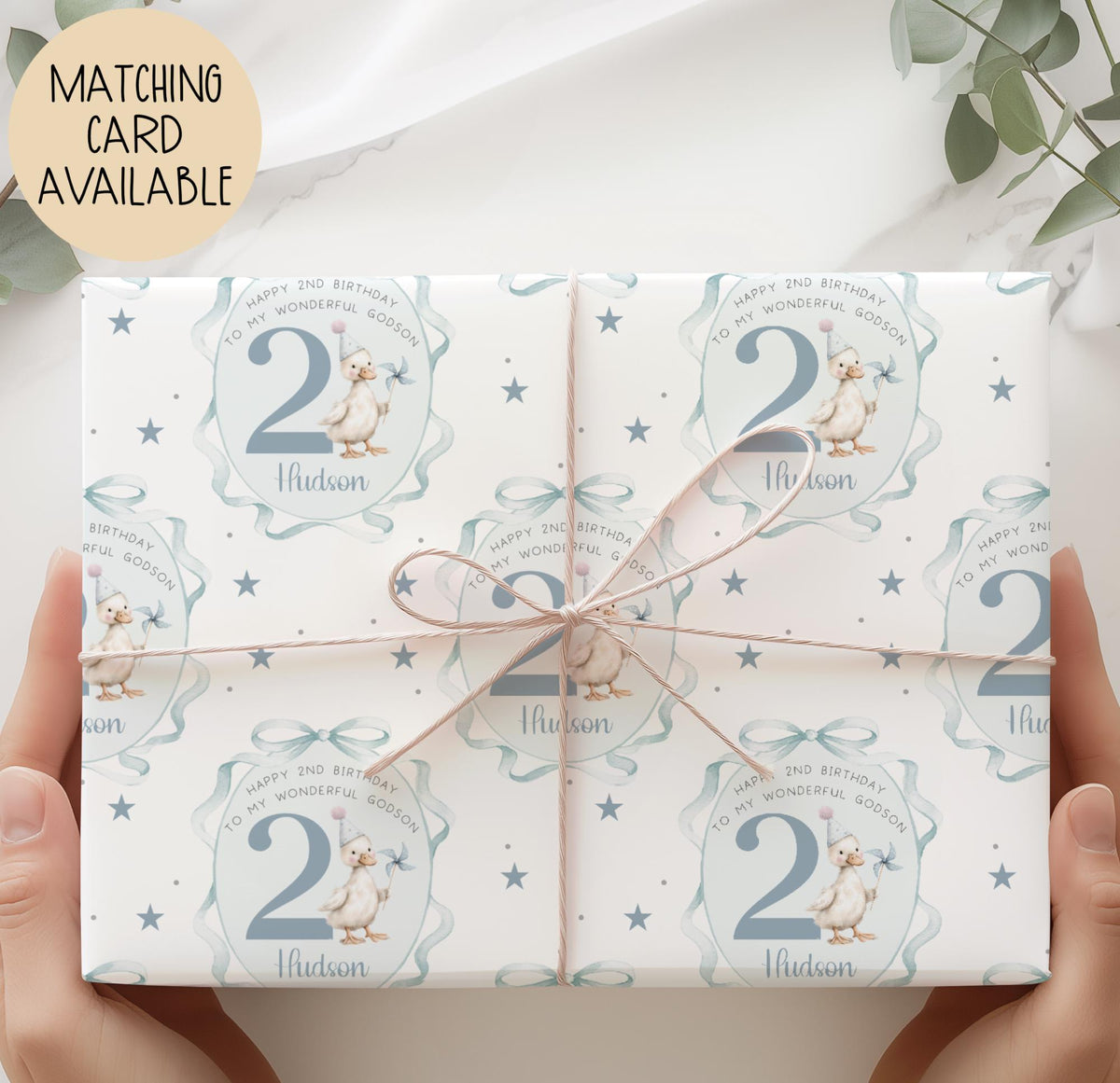 Boys goose frame 1st birthday wrapping paper