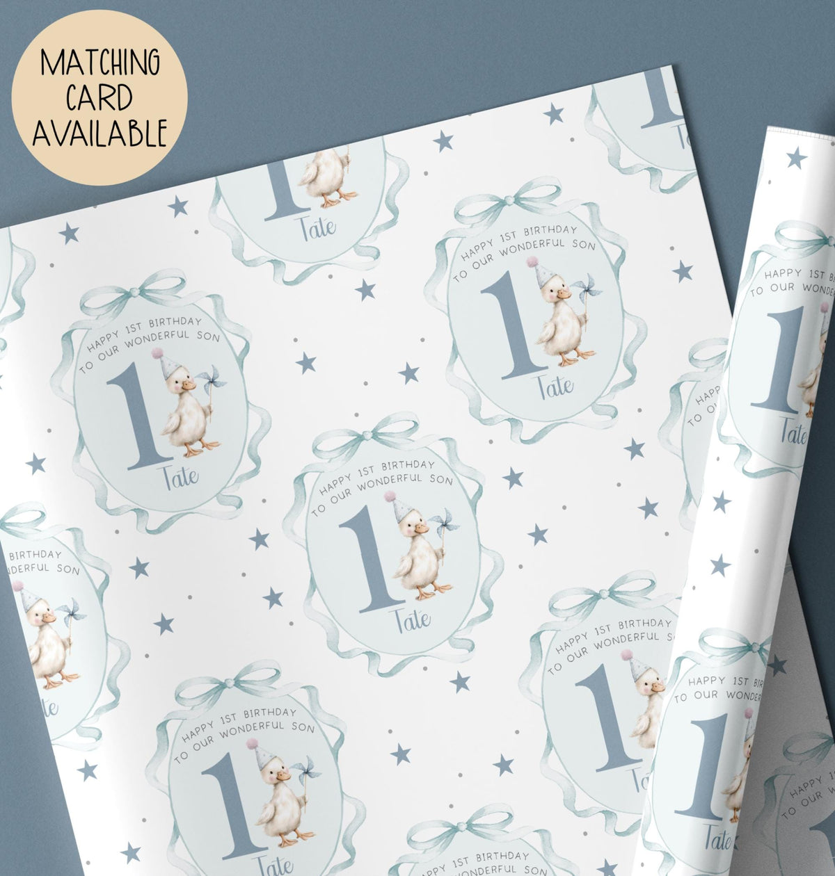 Boys goose frame 2nd birthday wrapping paper