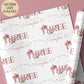 Girls pink cowgirl 1st birthday wrapping paper