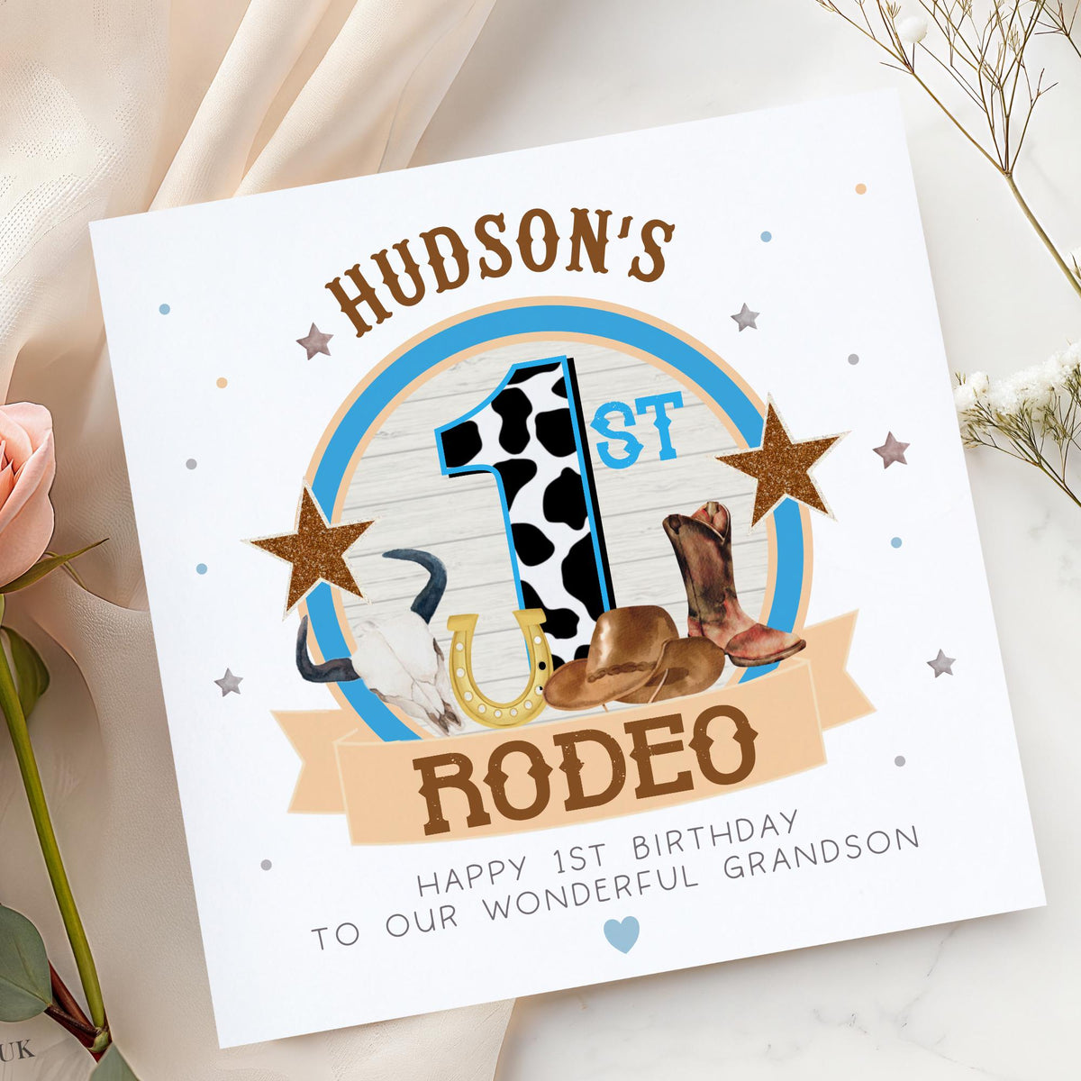 Boys cowgirl 1st birthday wrapping paper