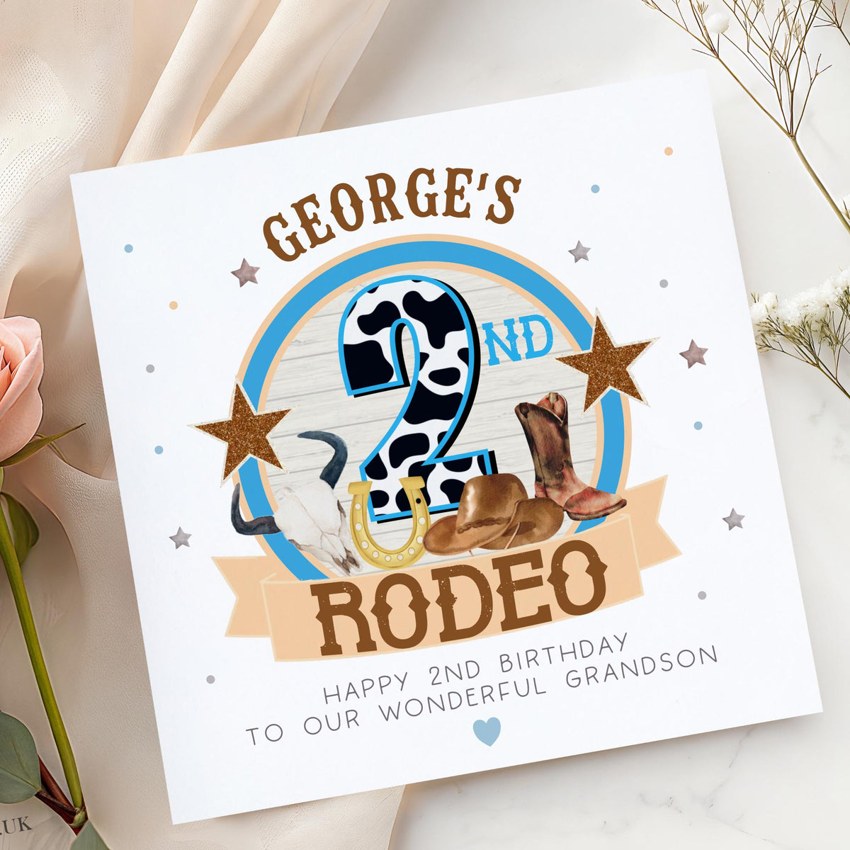 Little Cowboy 2nd Rodeo Birthday Card for Boys – photo 2