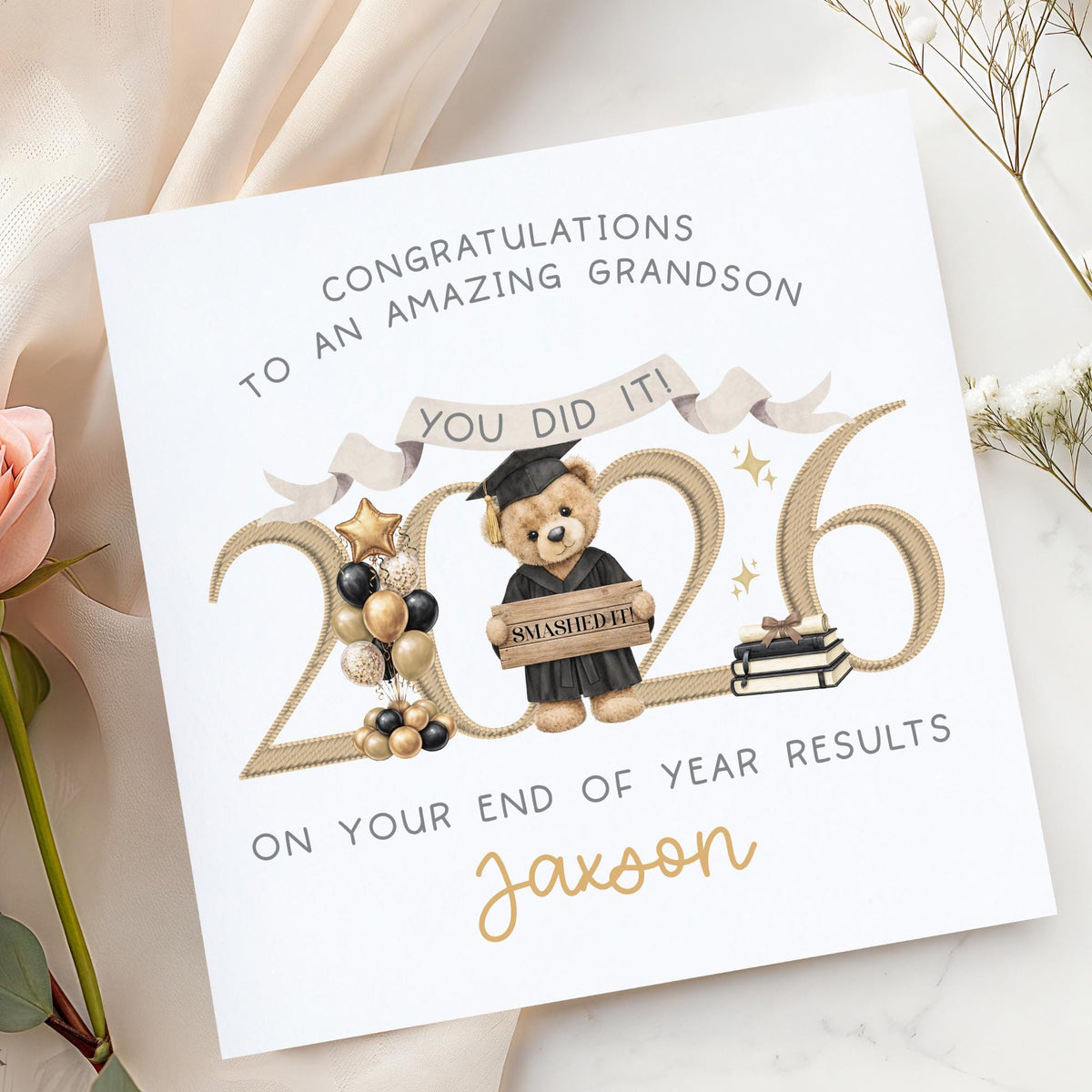 Teddy Graduate Exam Results Card – GCSE, A Level, You Smashed It – photo 4