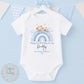 Blue Rainbow Teddy Daddy Birthday Babygrow