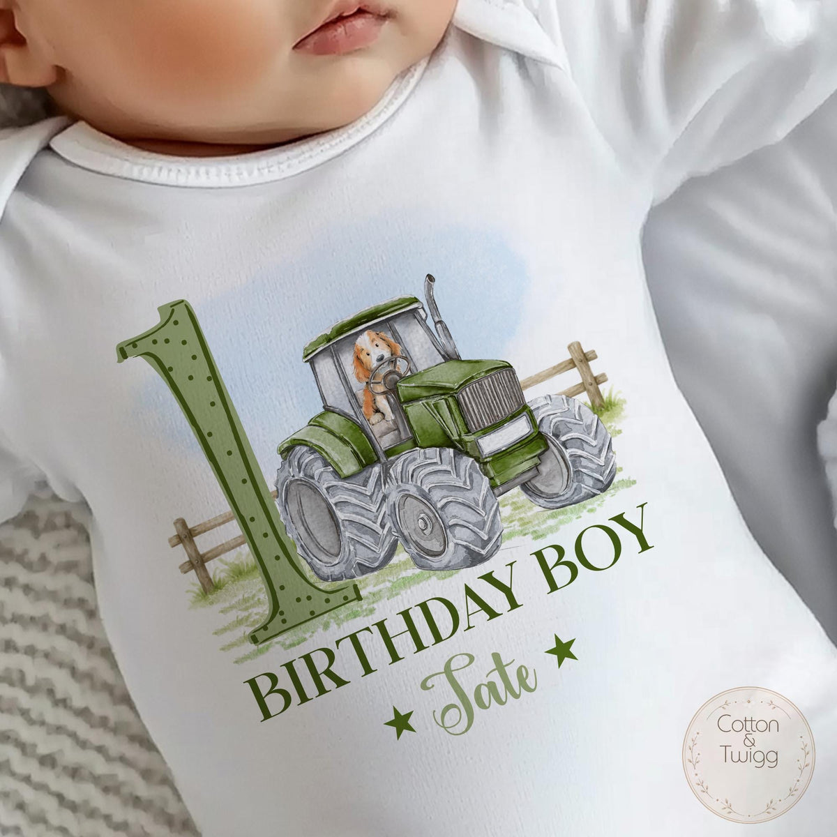Green Tractor Birthday T-shirt
