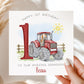 Red Tractor 1st Birthday Card for Boys – Cotton and Twigg