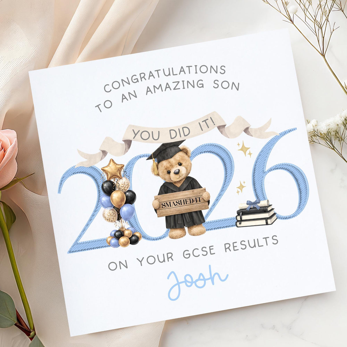 Teddy Graduate Exam Results Card – GCSE, A Level, You Smashed It – photo 6