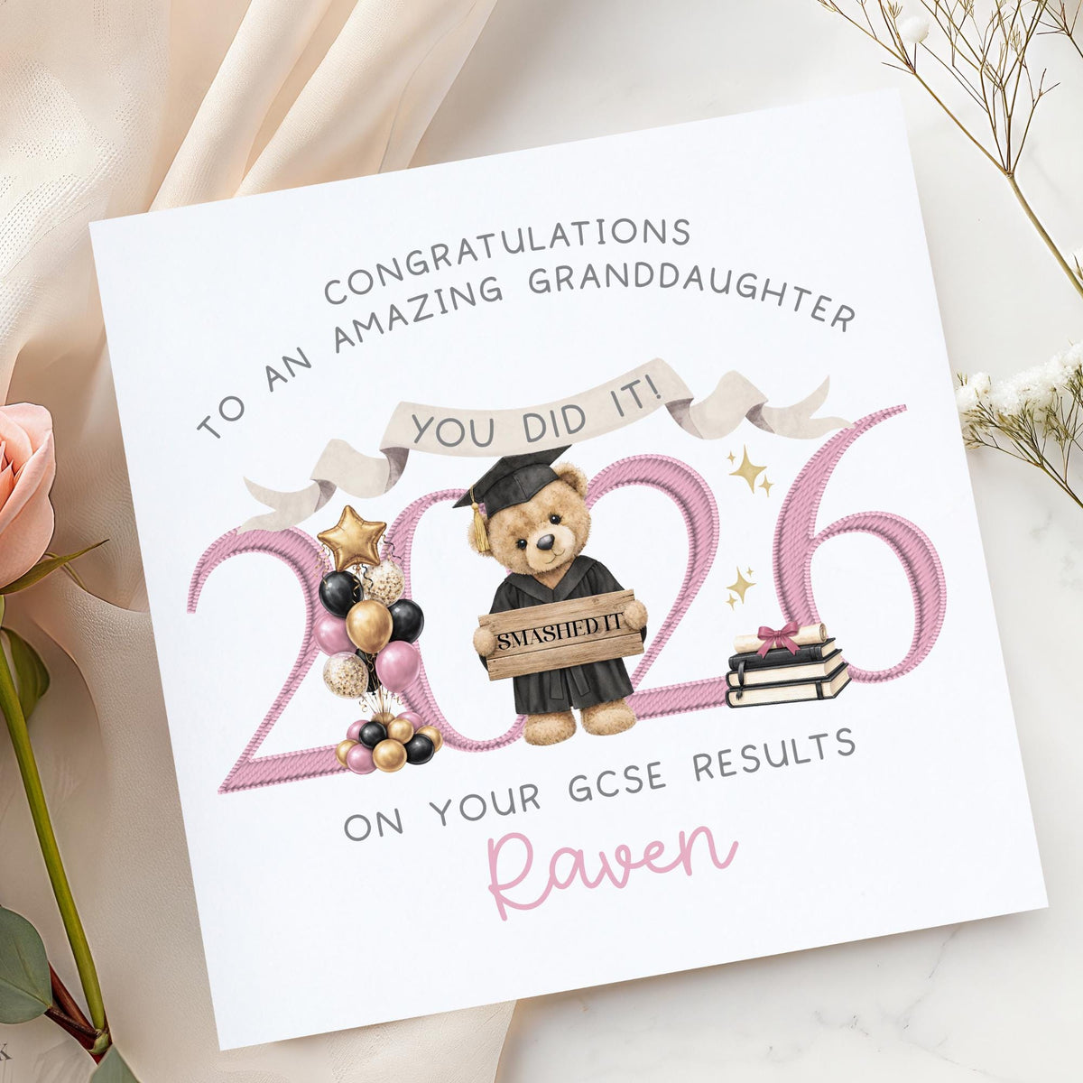 Teddy Graduate Exam Results Card – GCSE, A Level, You Smashed It – photo 5