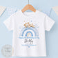 Blue Rainbow Teddy Daddy Birthday Babygrow