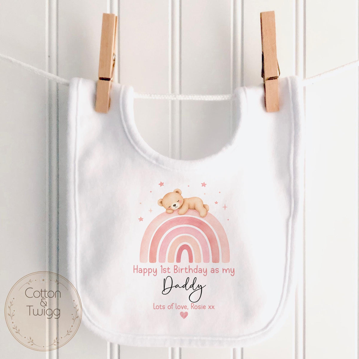 Pink Rainbow Teddy Daddy Birthday T-shirt
