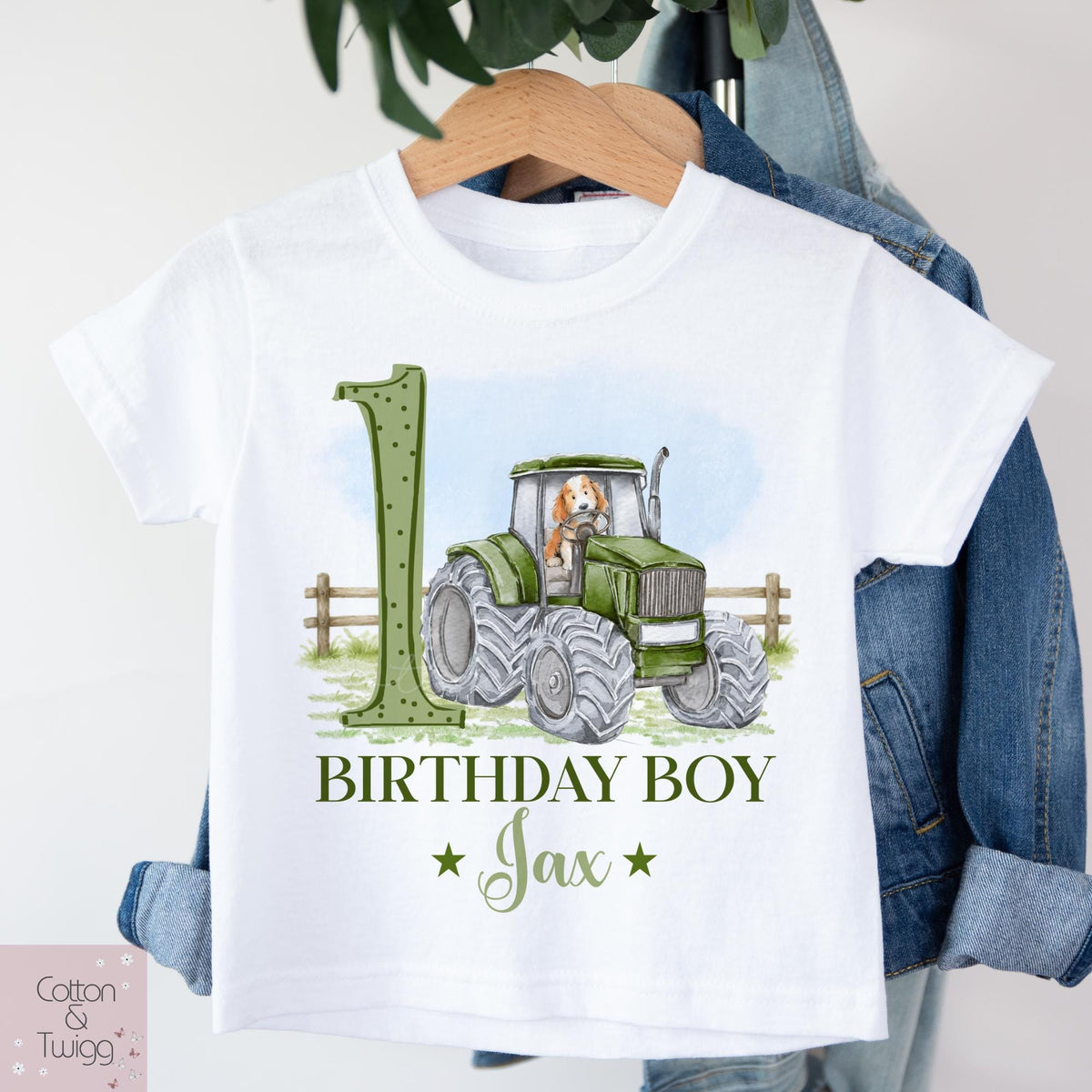 Green Tractor Birthday T-shirt