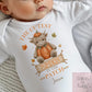 Highland Cow 'The Cutest Pumpkin In The Patch' – Personalised Halloween Sleepsuit, Vest, Bib & T-Shirt