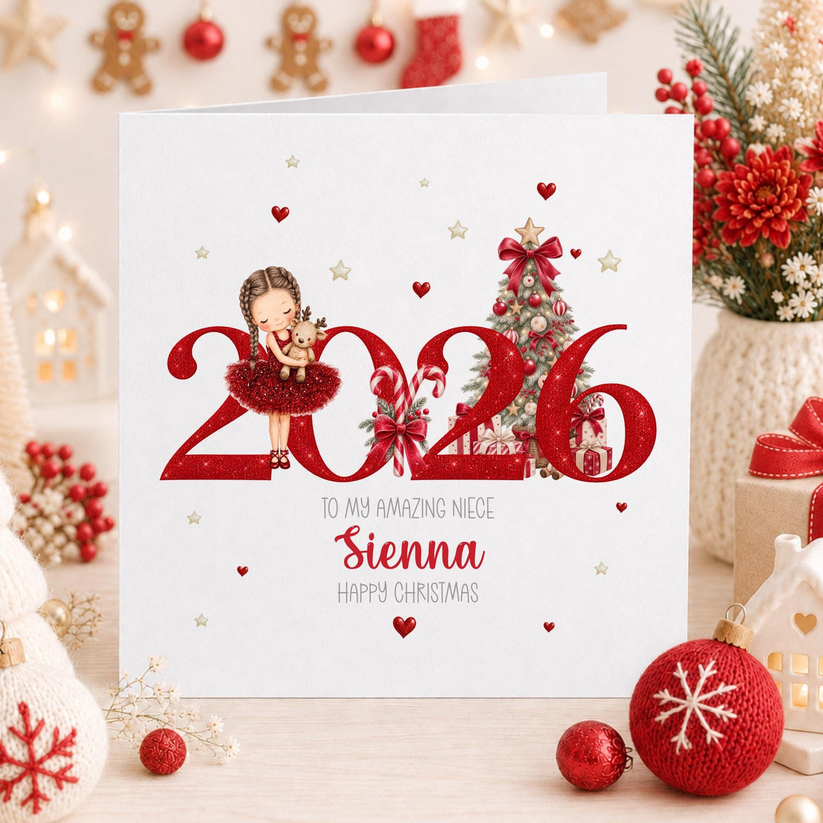 Red Ballerina 2026 Christmas Card for Girls – photo 3