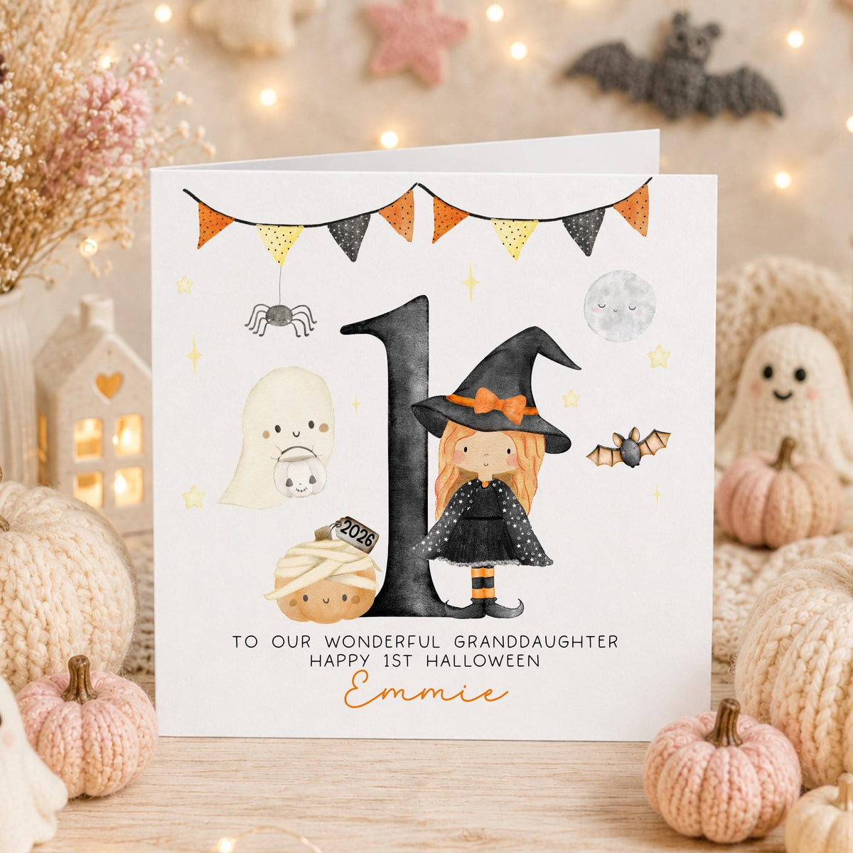 Little Witch Baby Girl's 1st Halloween Card – photo 2