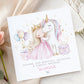 Princess & Unicorn Birthday Card for Girls – Magical Pastel Design – Cotton and Twigg