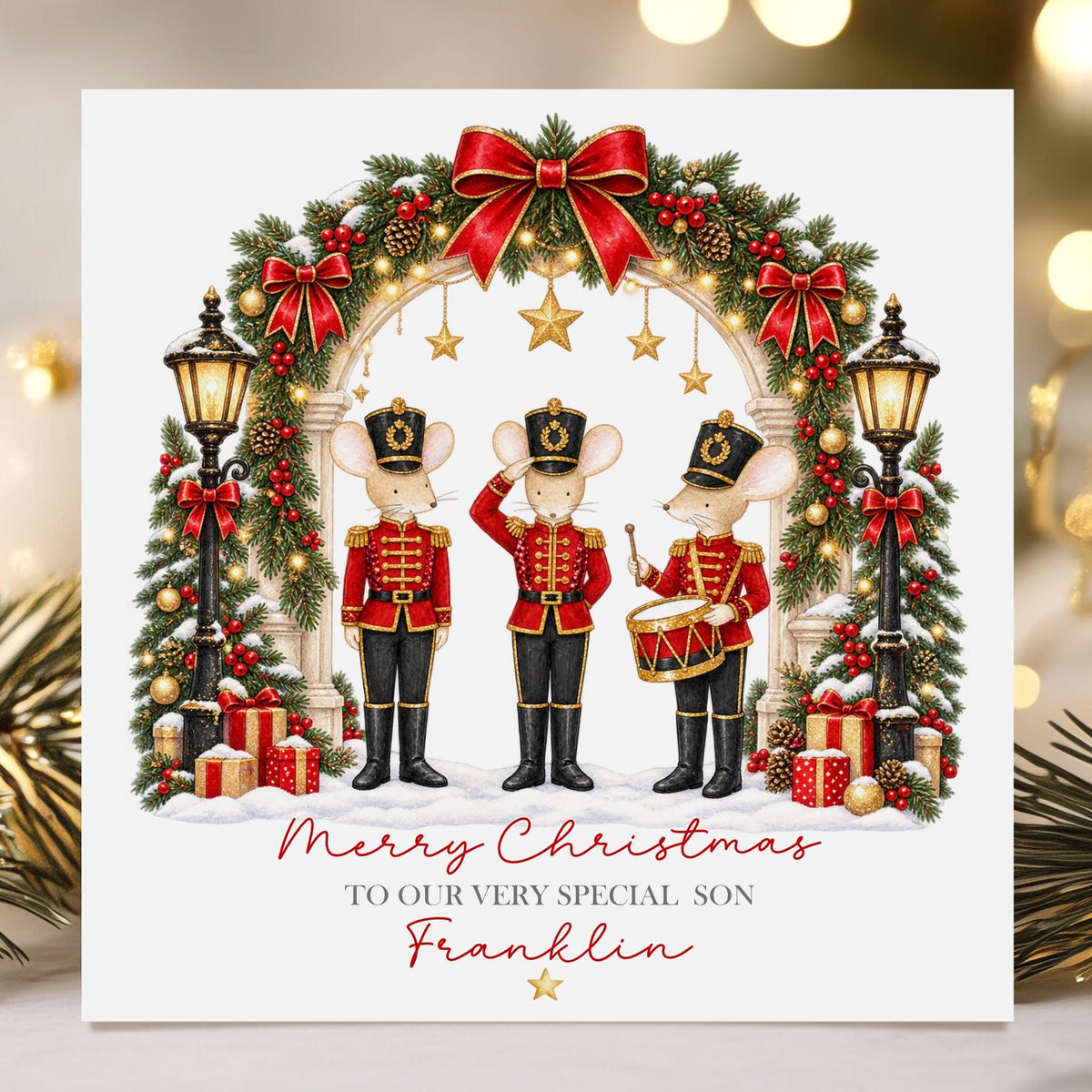 Nutcracker Mice Christmas Card for Boys – Cotton and Twigg