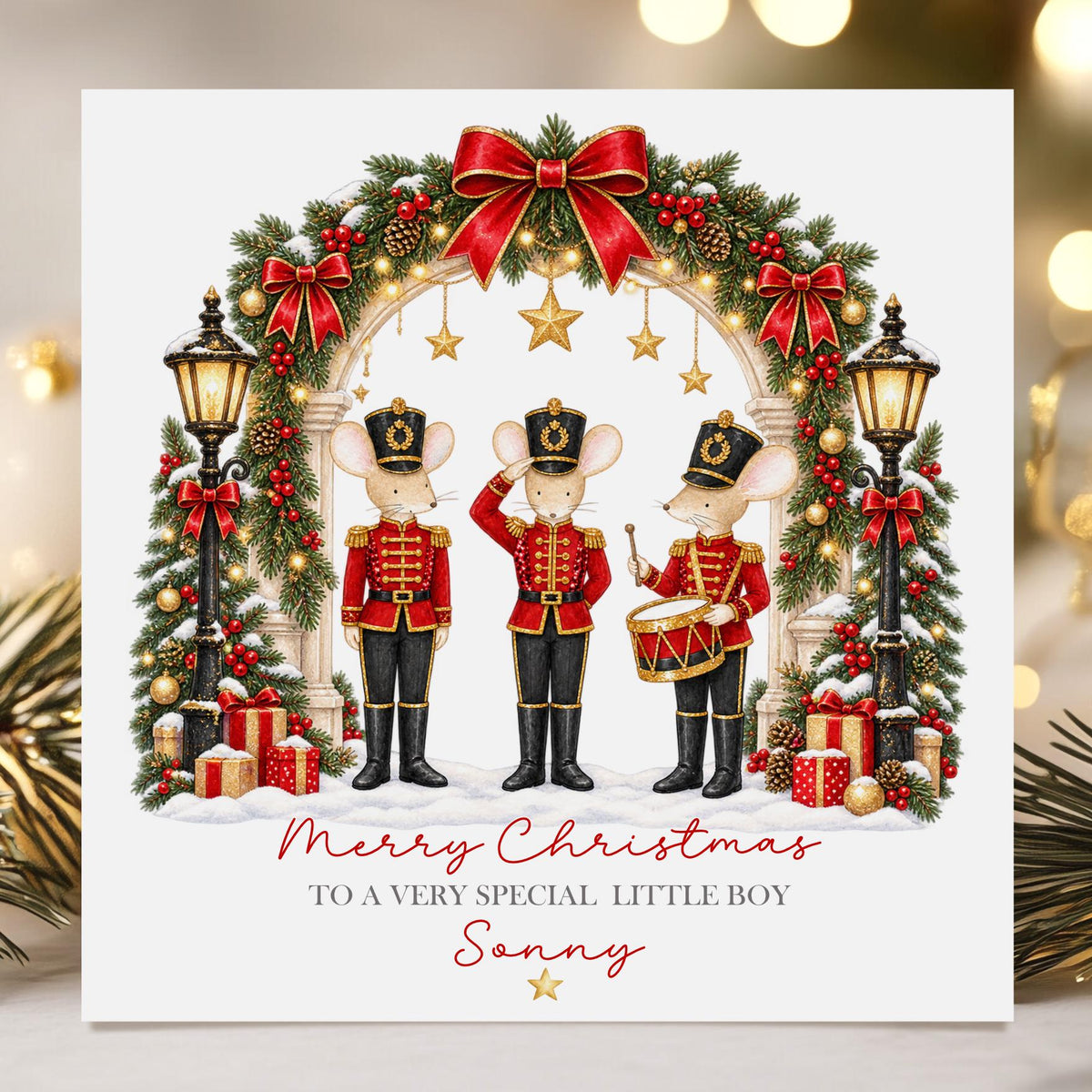 Nutcracker Mice Christmas Card for Boys – photo 2