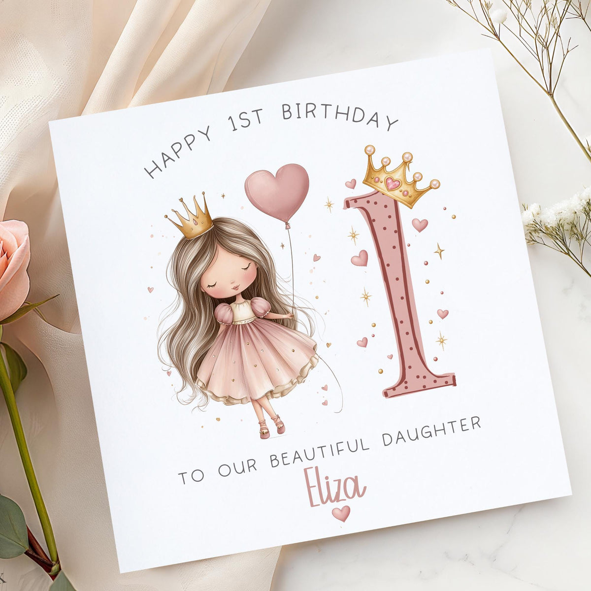 Pink Princess 2nd Birthday Card for Girls – photo 2