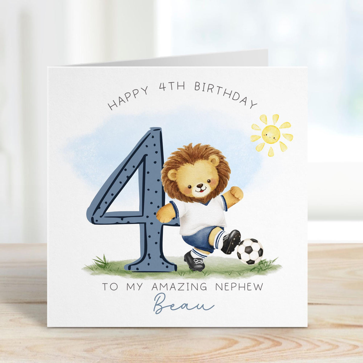 Lion Footballer 2nd Birthday Card for Boys – photo 2