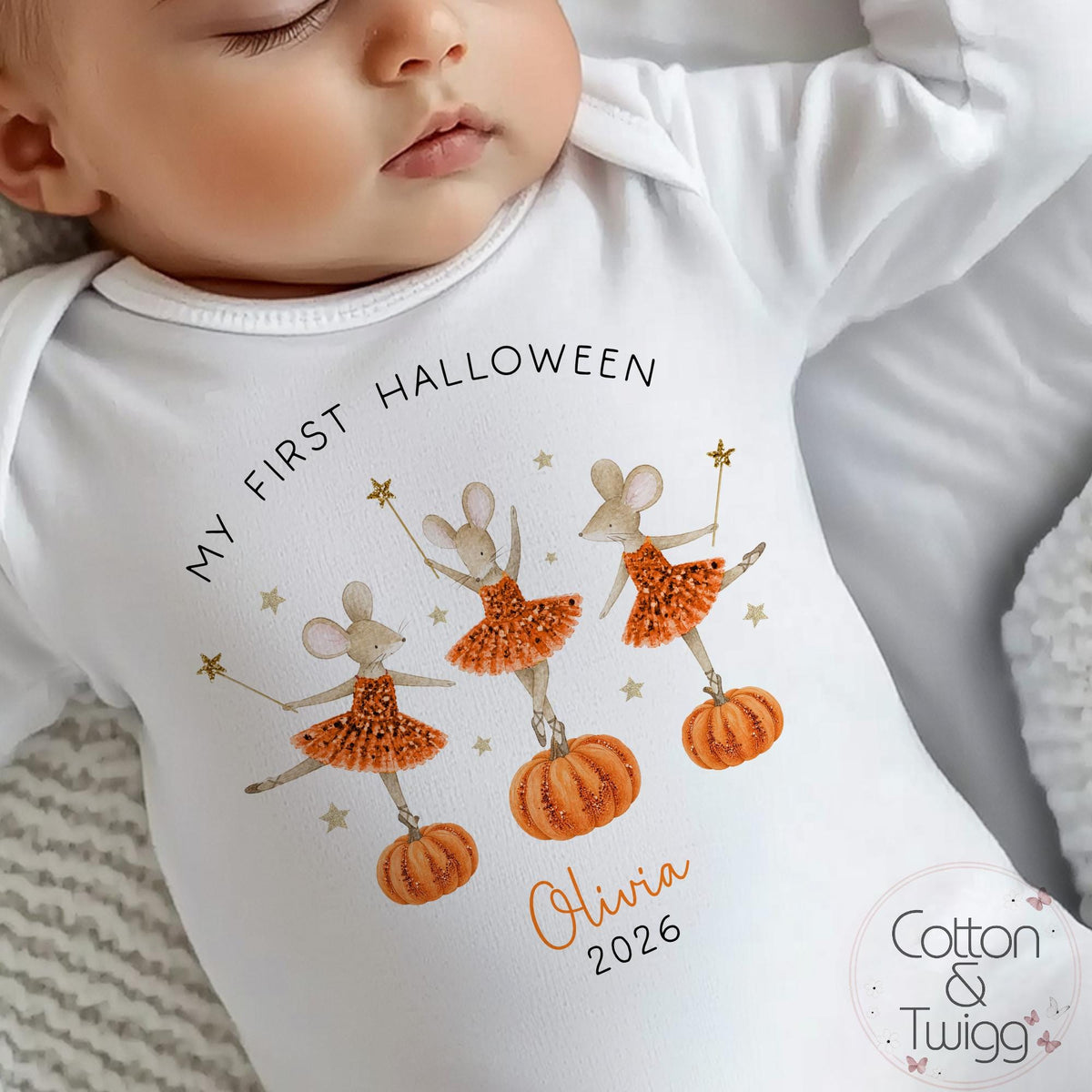 Pumpkin Mouse Ballerina Halloween Sleepsuit