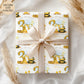 Kids yellow digger 1st birthday wrapping paper