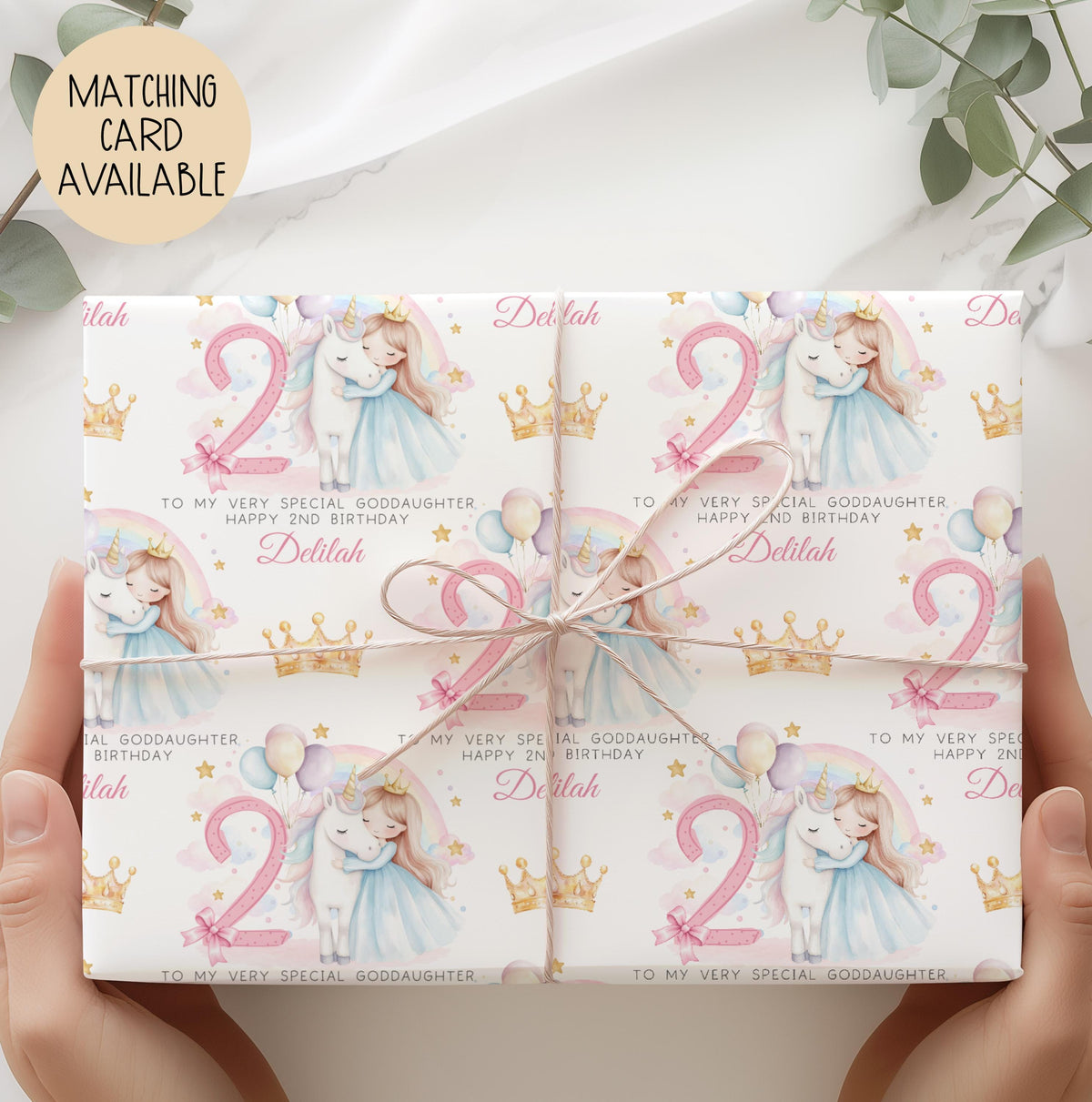 Kids unicorn birthday wrapping paper