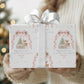 Girls pink bow and deer 1st Christmas wrapping paper