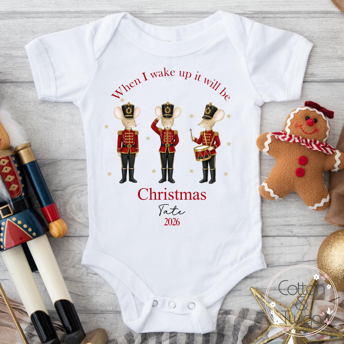 Nutcracker Soldiers Baby's First Christmas Sleepsuit, Vest & Bib