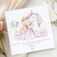 Girls pink unicorn birthday wrapping paper