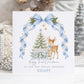 Blue Bow & Deer Baby's First Christmas Card 2026 for Baby Boy – Cotton and Twigg