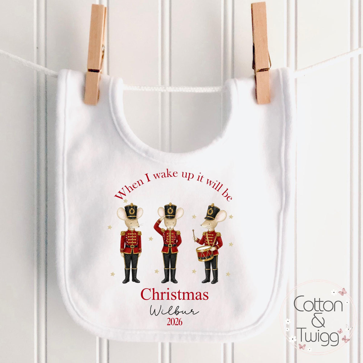 Nutcracker Soldiers Baby's First Christmas Sleepsuit, Vest & Bib