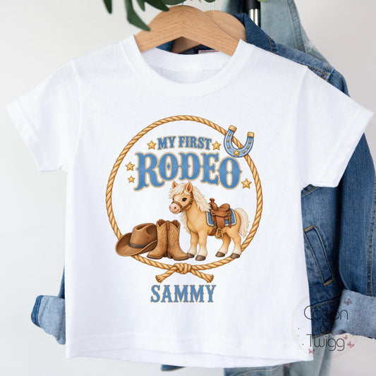 Pony and Lasso My First Rodeo Personalised Boys Birthday Outfit