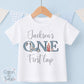 Blue Racing Car ONE First Lap Personalised 1st Birthday Outfit